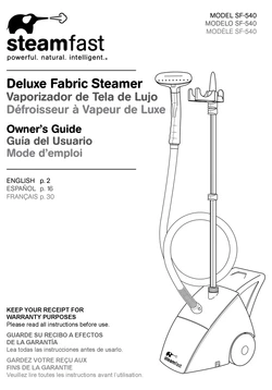 3 Steamfast SF407 Vapeur en tissu